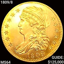 1809/8 $5 Gold Half Eagle CHOICE BU