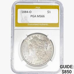 1884-O Morgan Silver Dollar PGA MS66