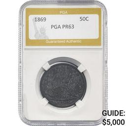 1869 Seated Liberty Half Dollar PGA PR63 PROOF
