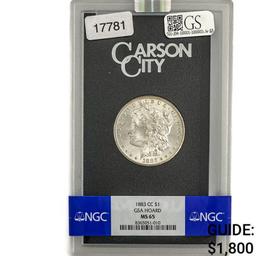 1883-CC Morgan Silver Dollar GSA MS65
