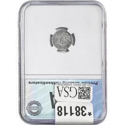 1851-O Silver Three Cent PGA AU55