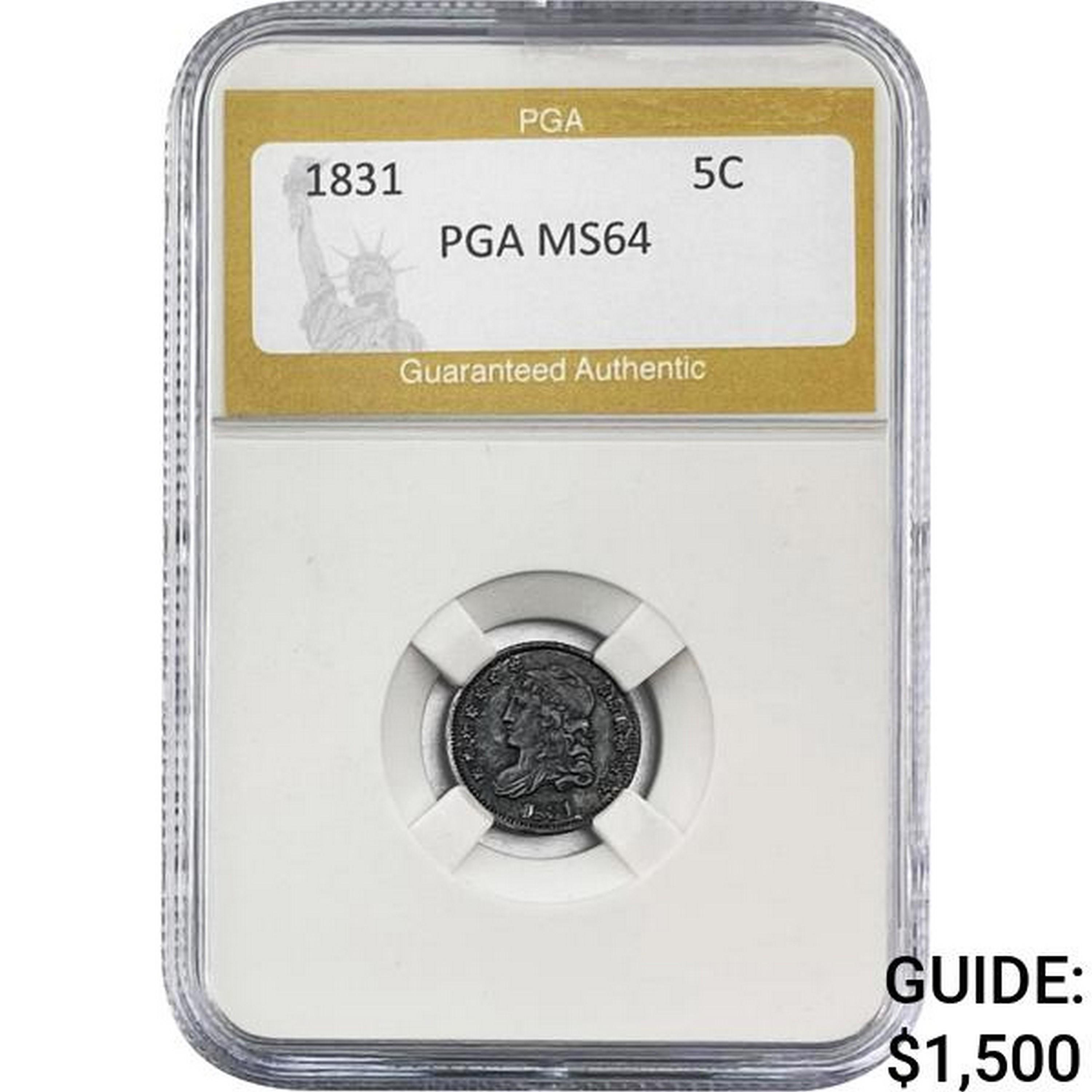 1831 Capped Bust Half Dime PGA MS64