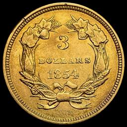 1854 $3 Gold Piece UNCIRCULATED