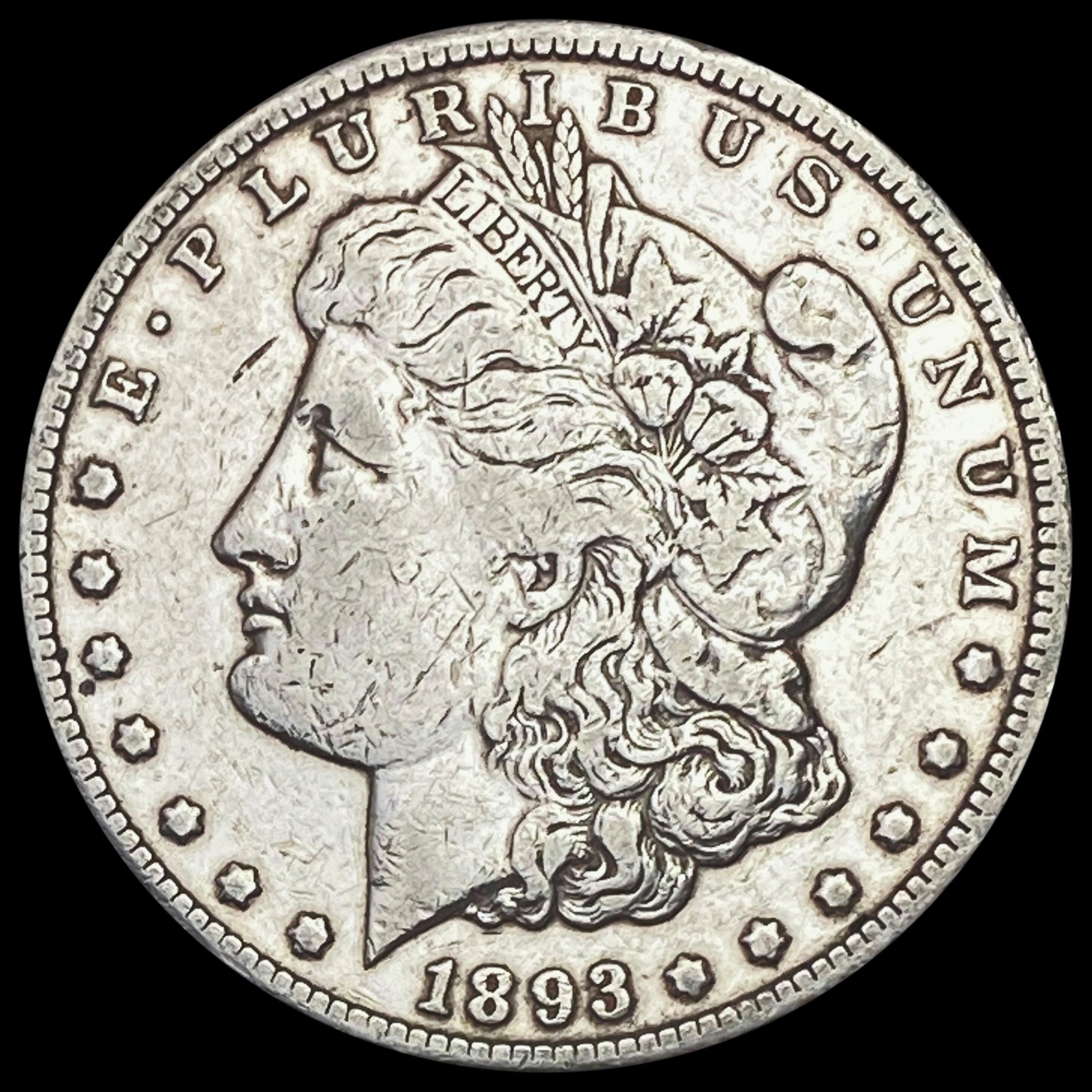 1893-CC Morgan Silver Dollar NEARLY UNCIRCULATED