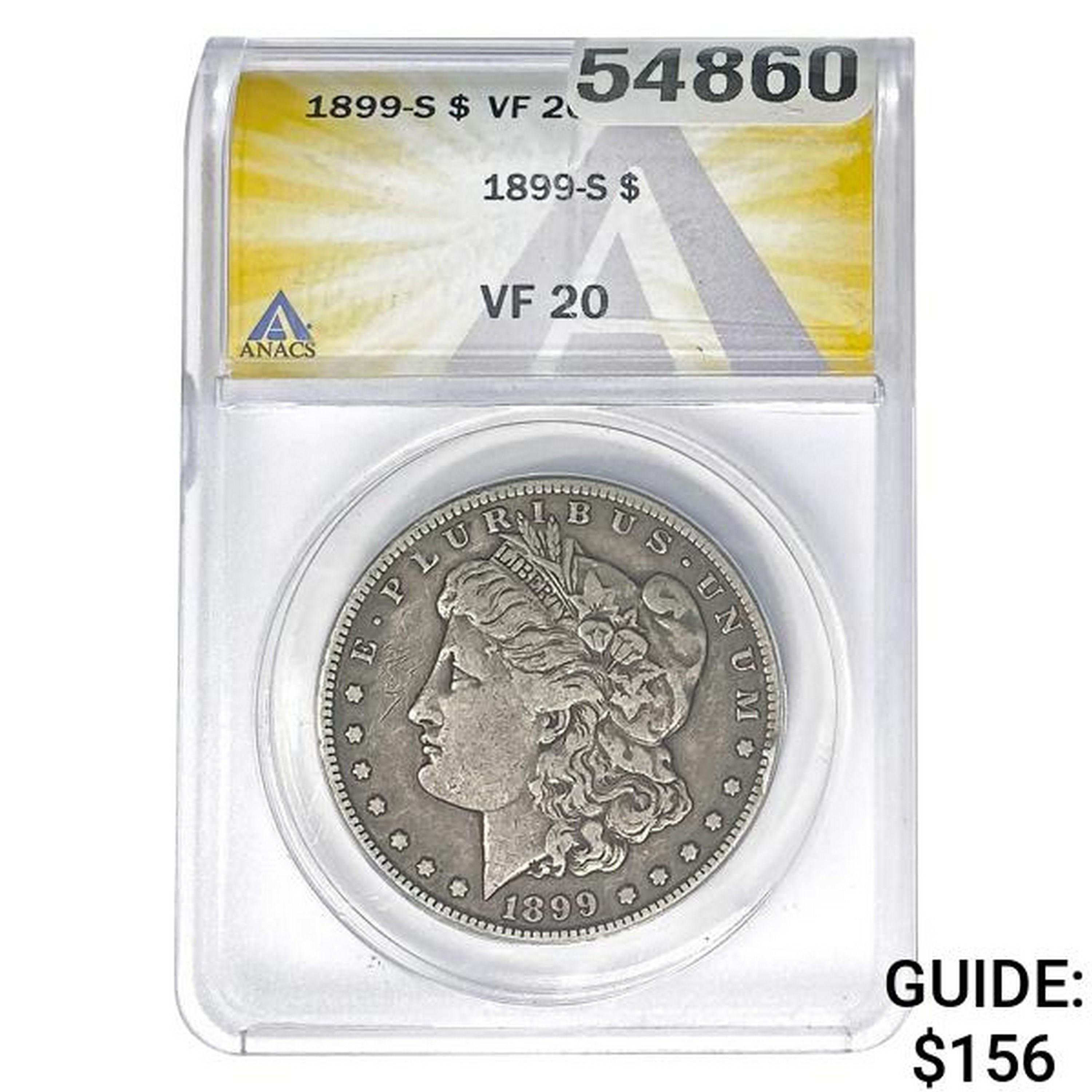 1899-S Morgan Silver Dollar ANACS VF20