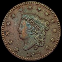 1829 LG LETTERS Coronet Head Large Cent LIGHTLY CIRCULATED