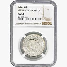 1946-1952 Gem BU Booker T and Wash Carver Half Dollar Lot [4 Coins] NGC MS64/65