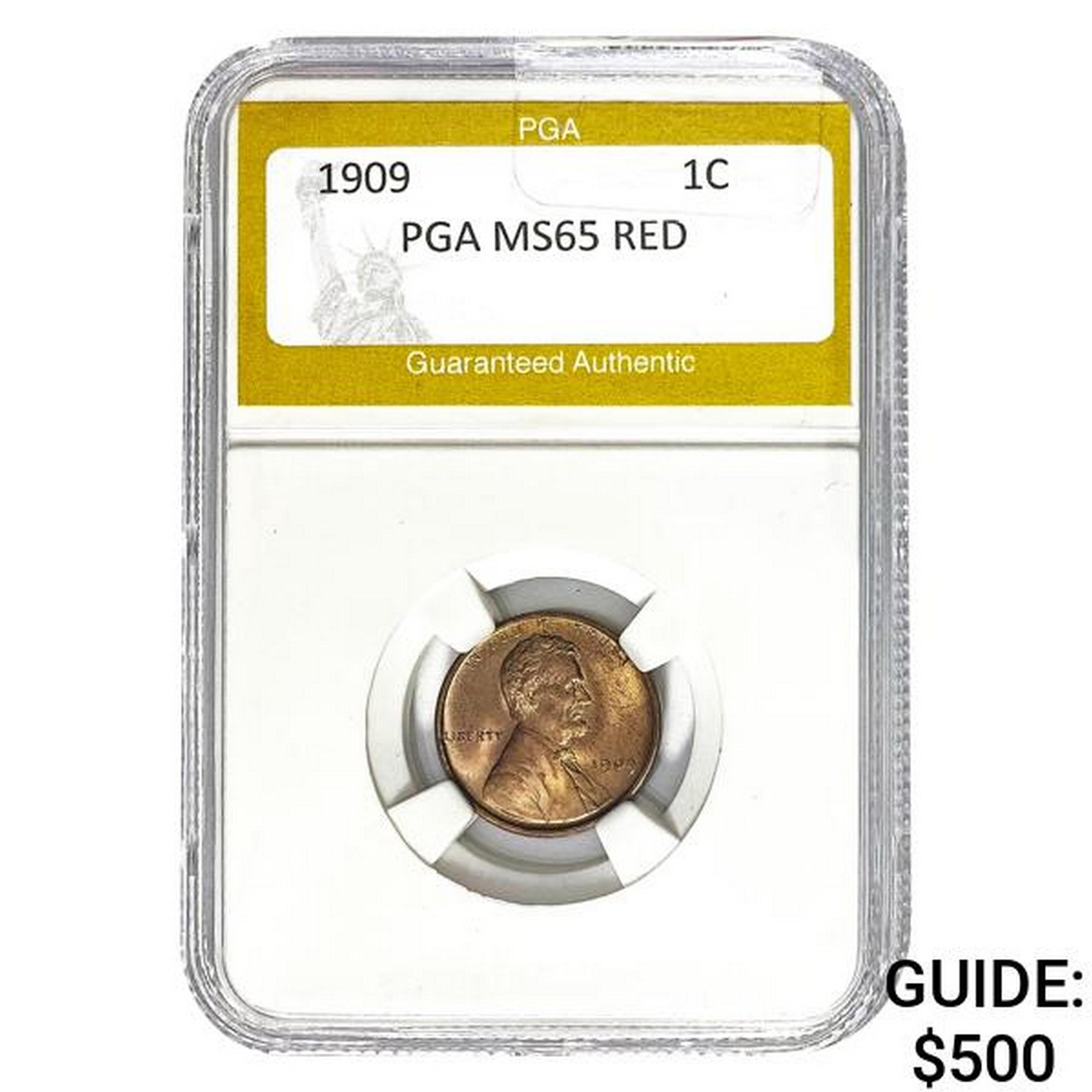 1909 VDB 1C PGA MS65 RED