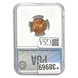 1909 VDB 1C PGA MS65 RED