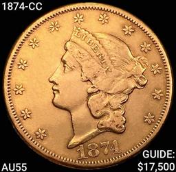 1874-CC $20 Gold Double Eagle