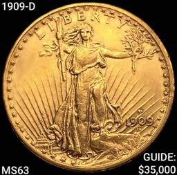 1909-D $20 Gold Double Eagle