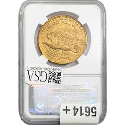 1911-D $20 Gold Double Eagle NGC MS63