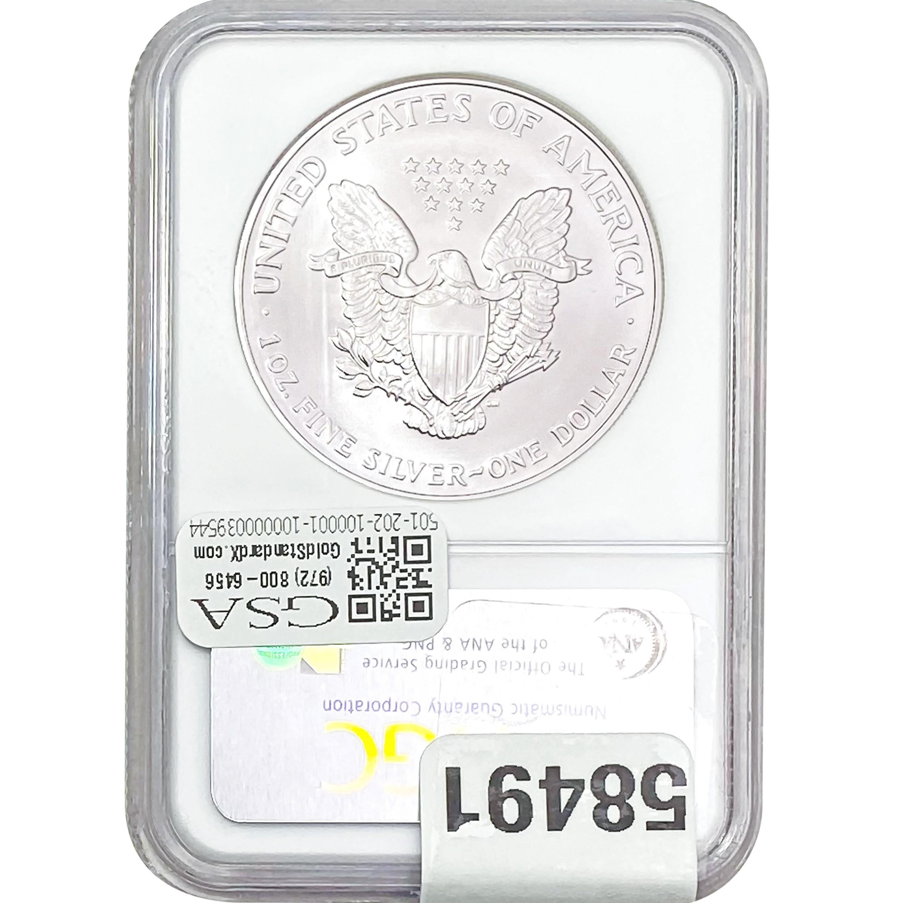2007 $1 Silver Eagle NGC Gem Unc