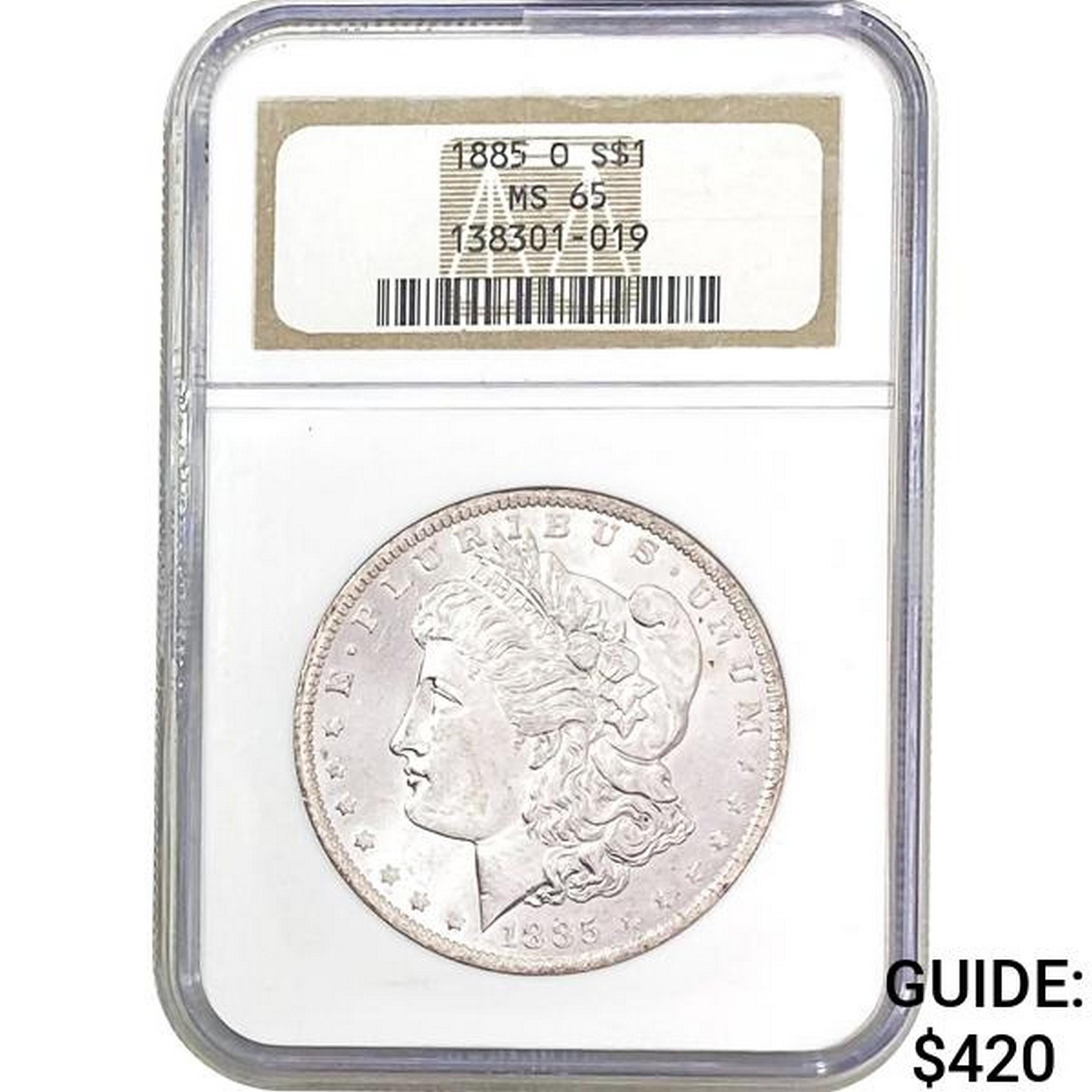 1885-O Morgan Dollar ANACS MS65