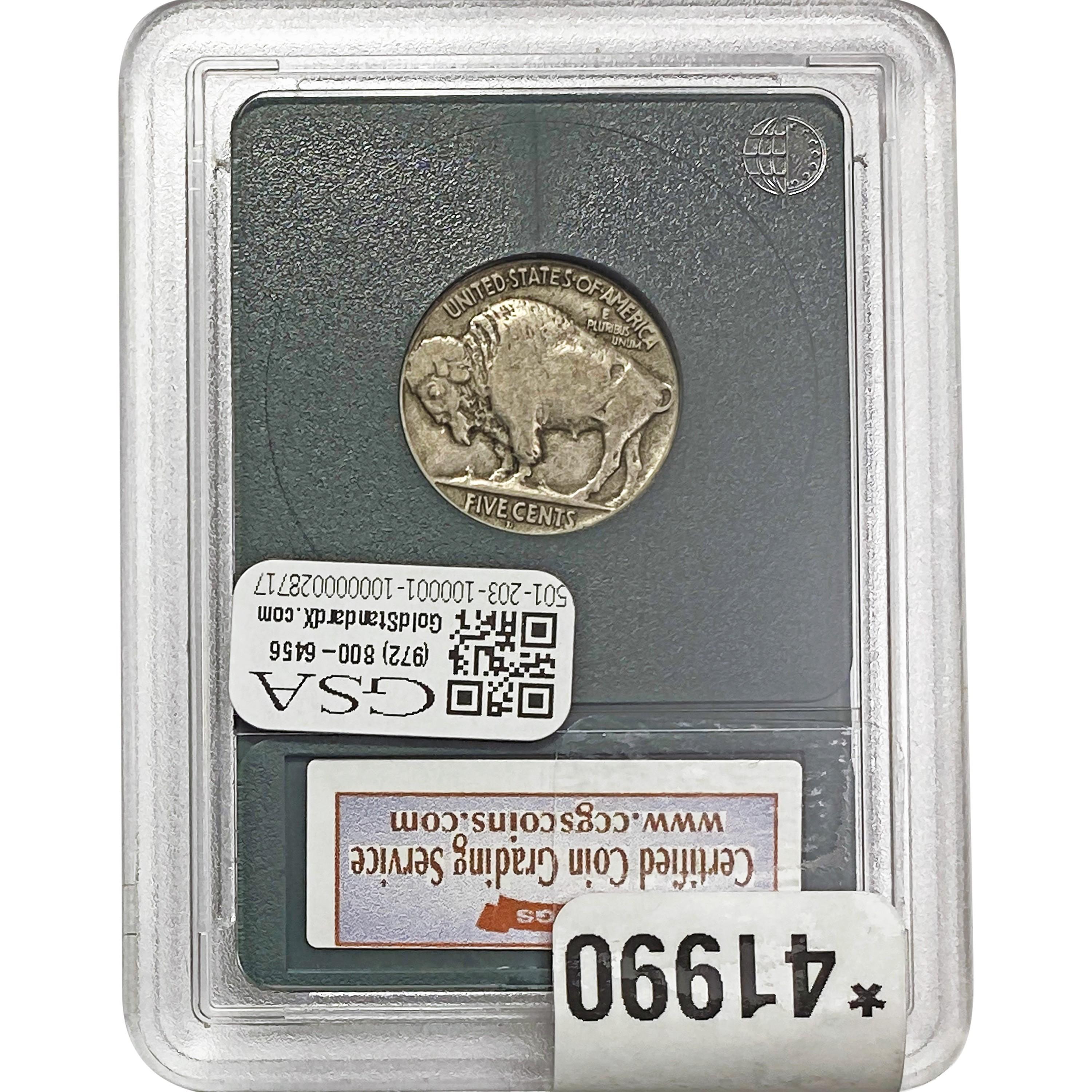 1918-D Buffalo Nickel CCGS VF20