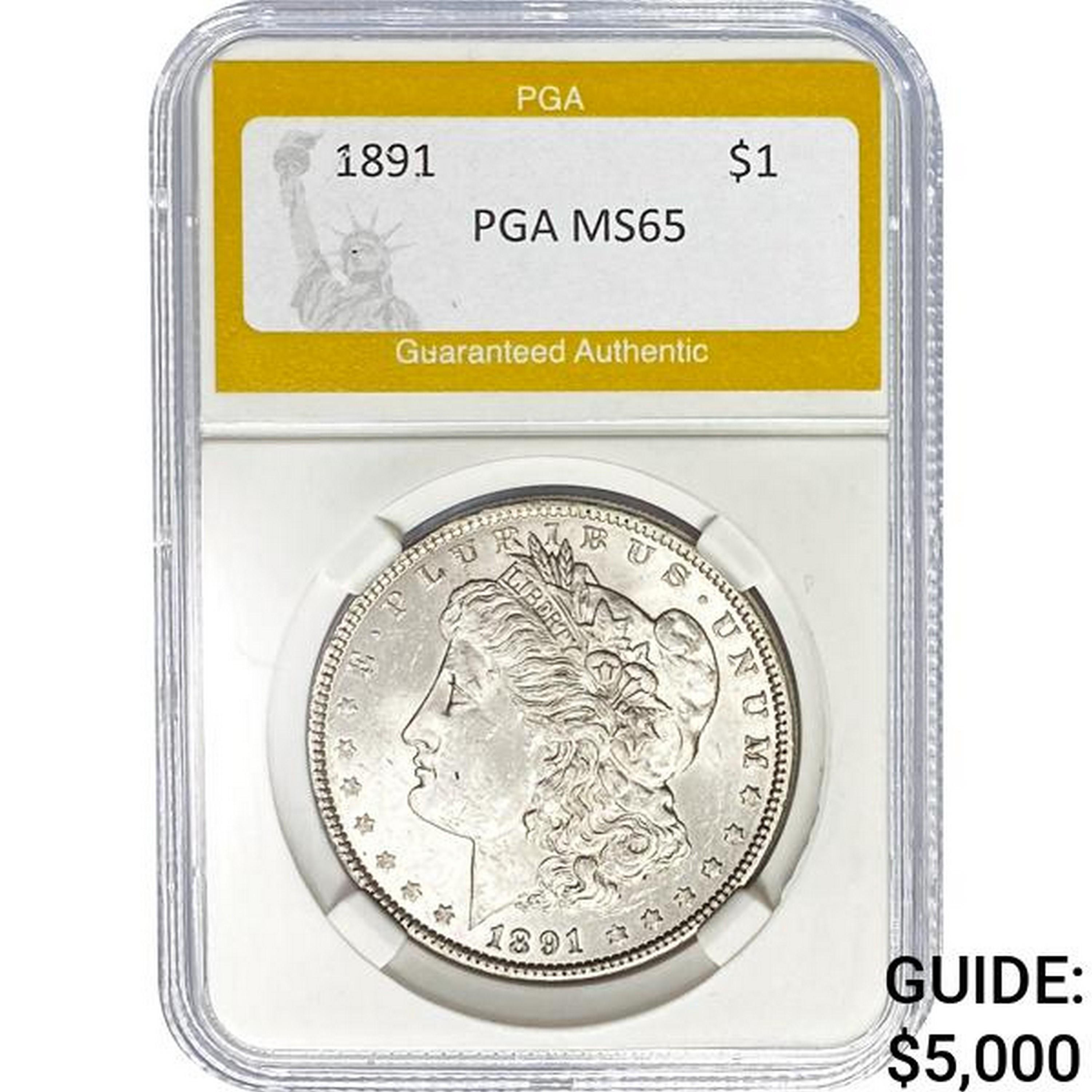 1891 $1 Morgan Dollar PGA MS65