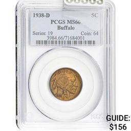 1938-D 5C Buffalo PCGS MS66