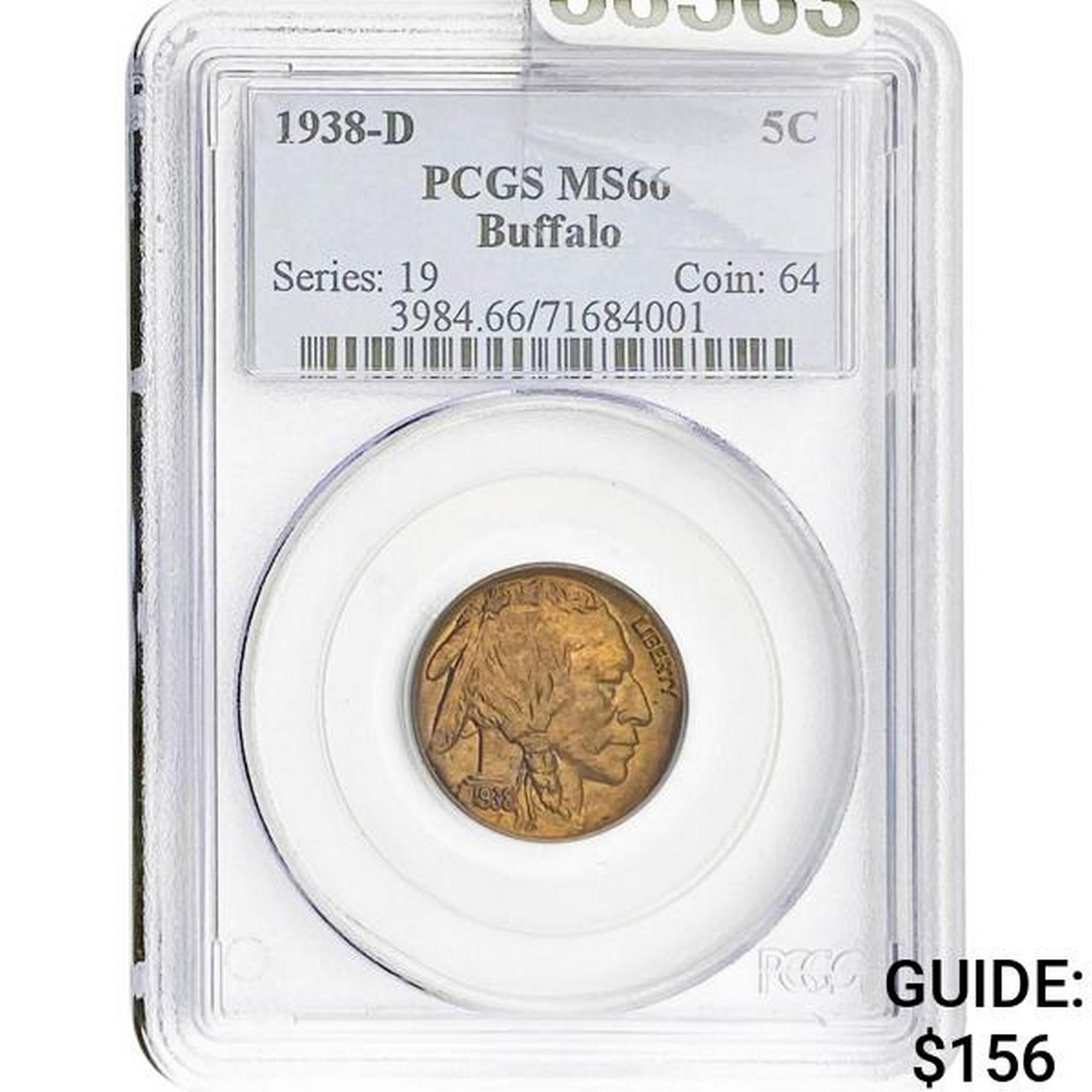 1938-D 5C Buffalo PCGS MS66
