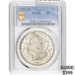 1921-D Morgan Dollar PCGS MS63