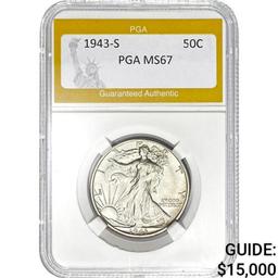 1943-S 50C PGA MS67