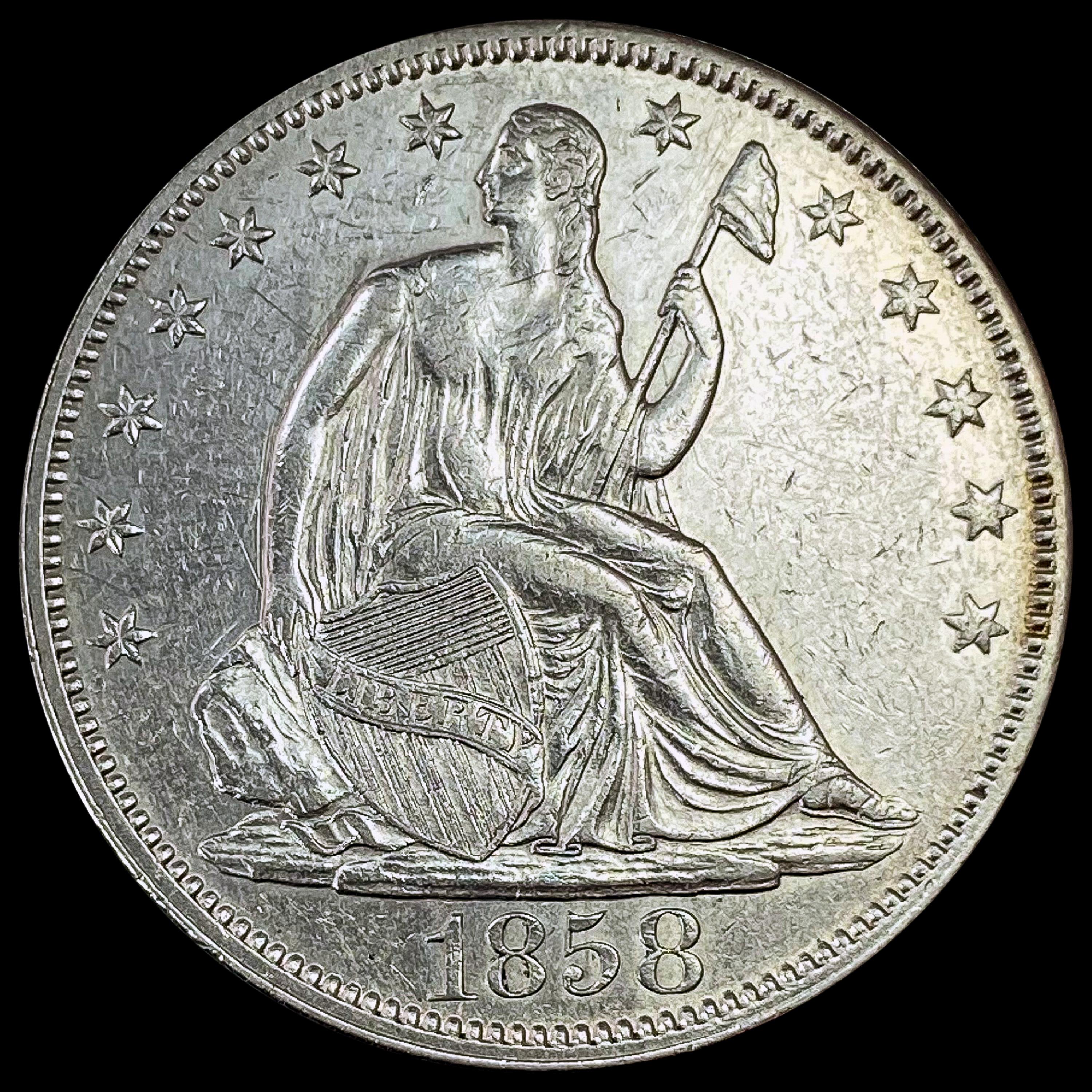 1858 Seated Liberty Half Dollar UNCIRCULATED