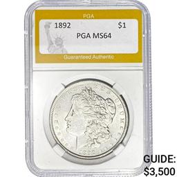 1892 $1 Morgan Dollar PGA MS64