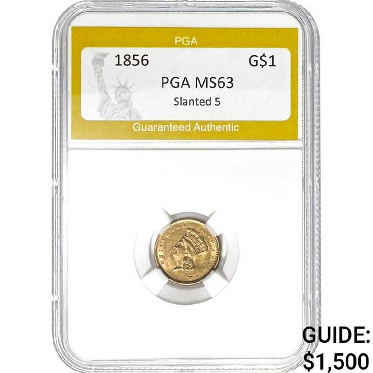 1856 G$1 Slanted 5 PGA MS63