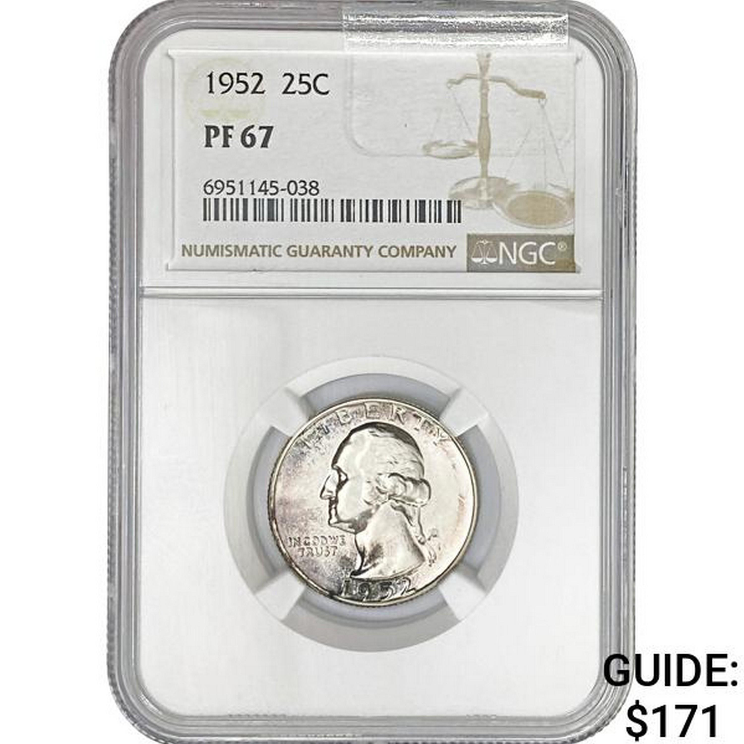1952 25C NGC PF67
