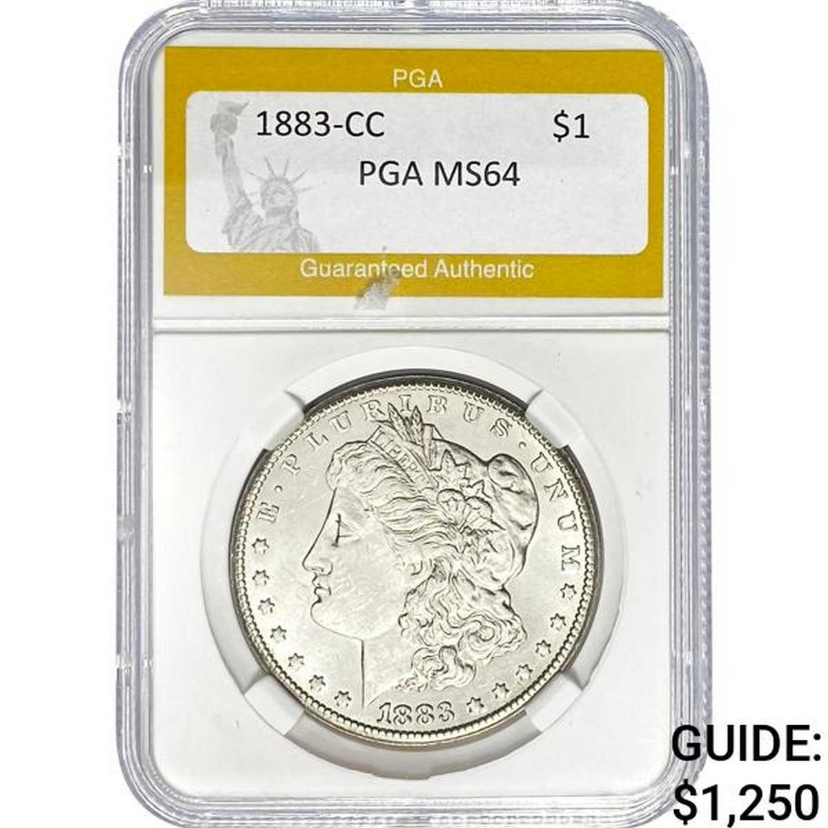 1883-CC Morgan Dollar PGA MS64