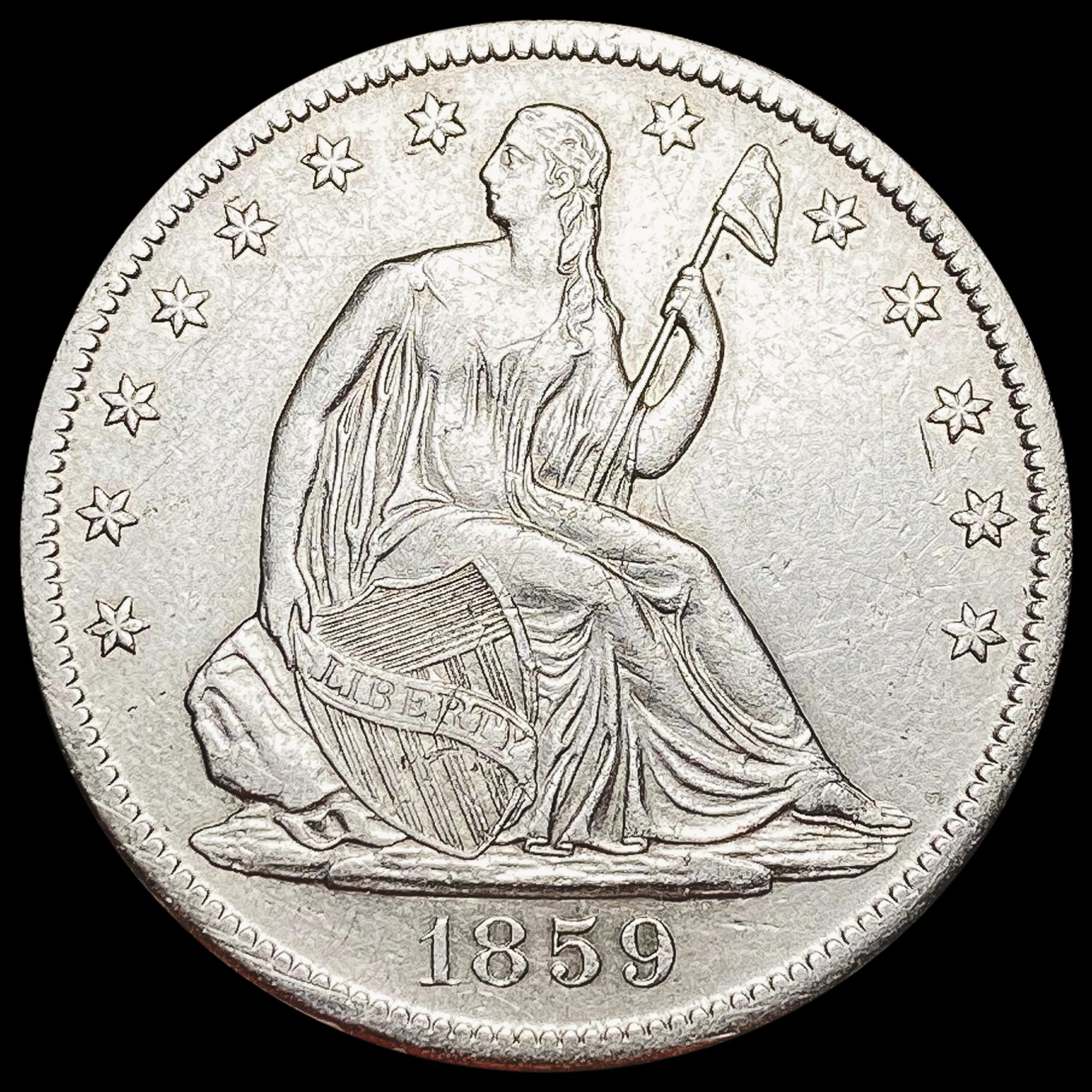 1859-S Seated Liberty Half Dollar UNCIRCULATED