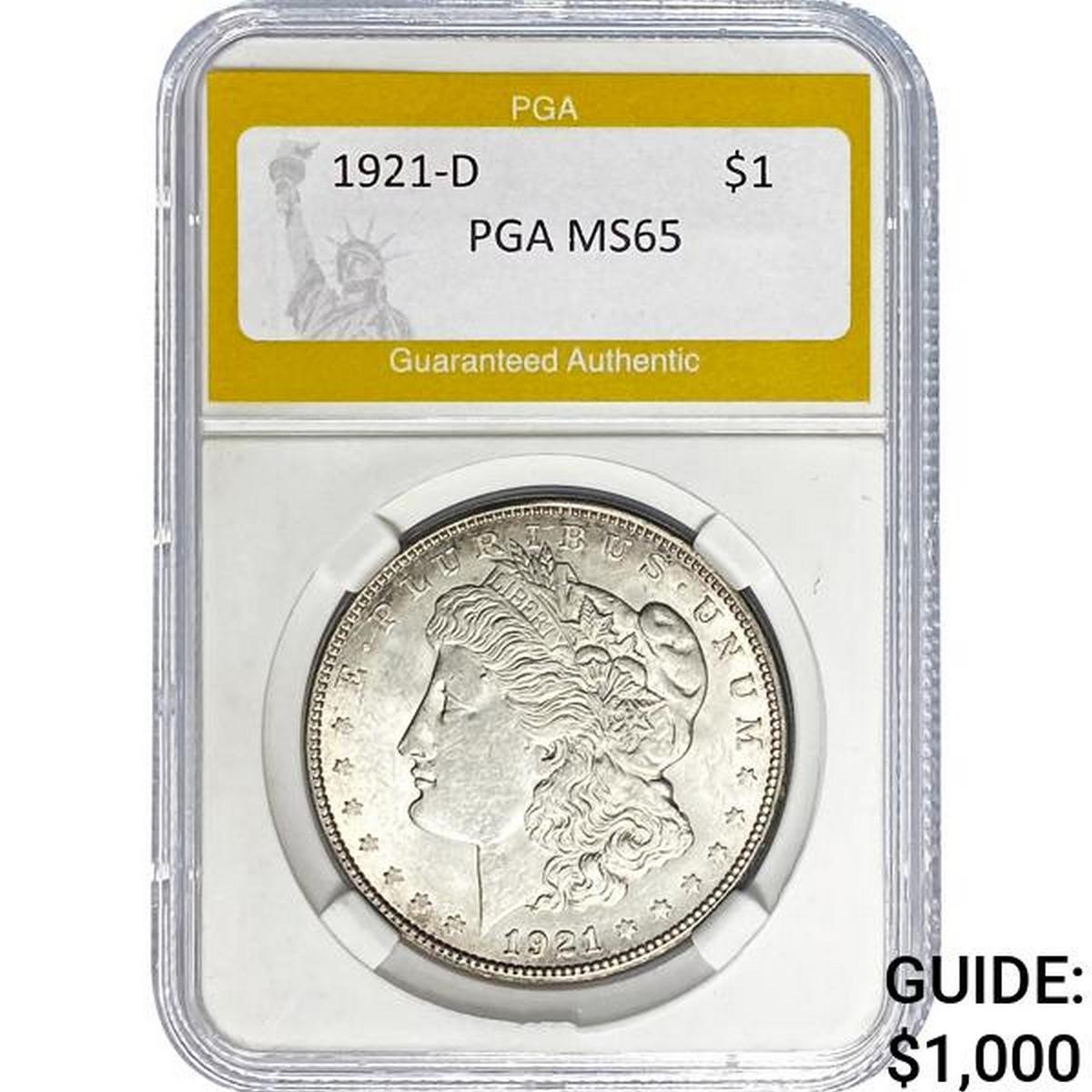 1921-D Morgan Dollar PGA MS65