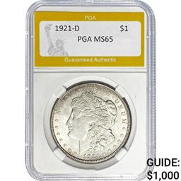 1921-D Morgan Dollar PGA MS65