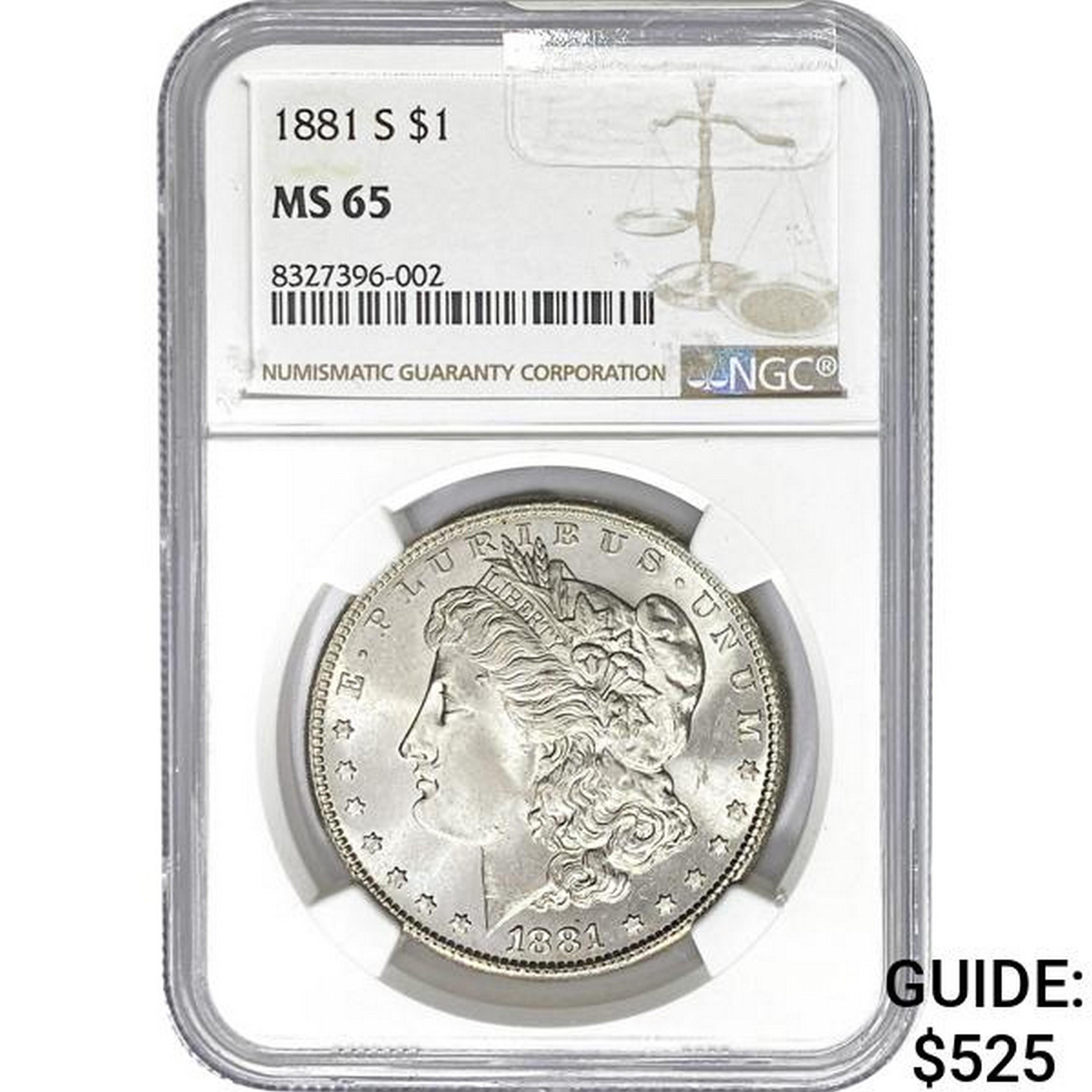 1881-S $1 NGC MS65