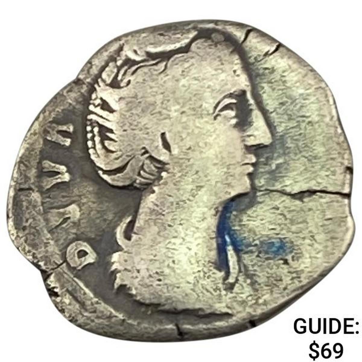Roman Faustina Sr. 138-140/1 Silver Denarius ABOUT UNCIRCULATED