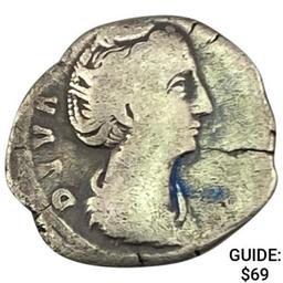 Roman Faustina Sr. 138-140/1 Silver Denarius ABOUT UNCIRCULATED