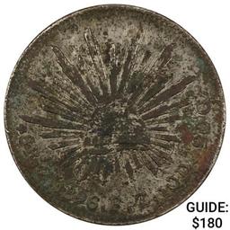 1896Zs FZ Mexico Silver 8 Reales NEARLY UNCIRCULATED