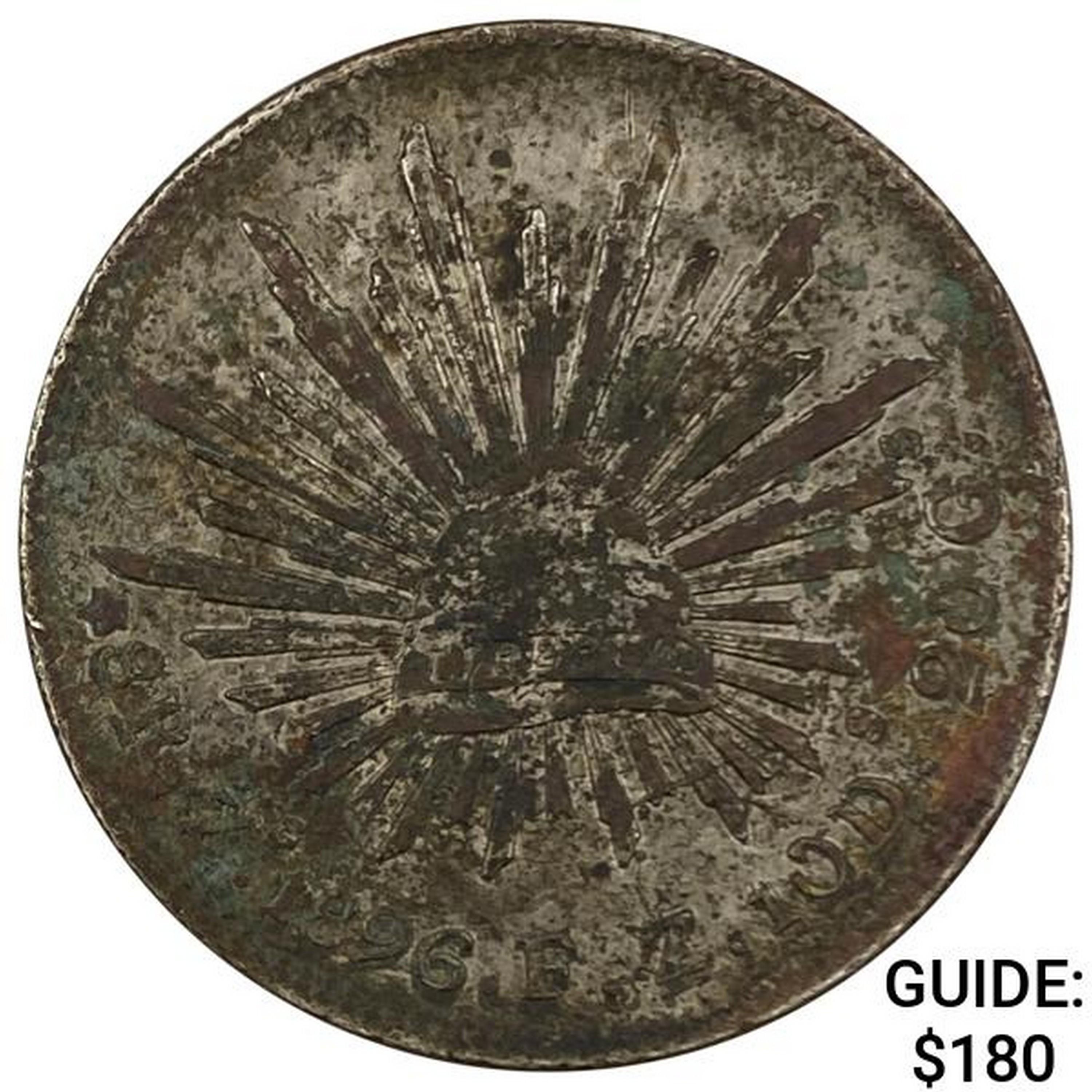 1896Zs FZ Mexico Silver 8 Reales NEARLY UNCIRCULATED