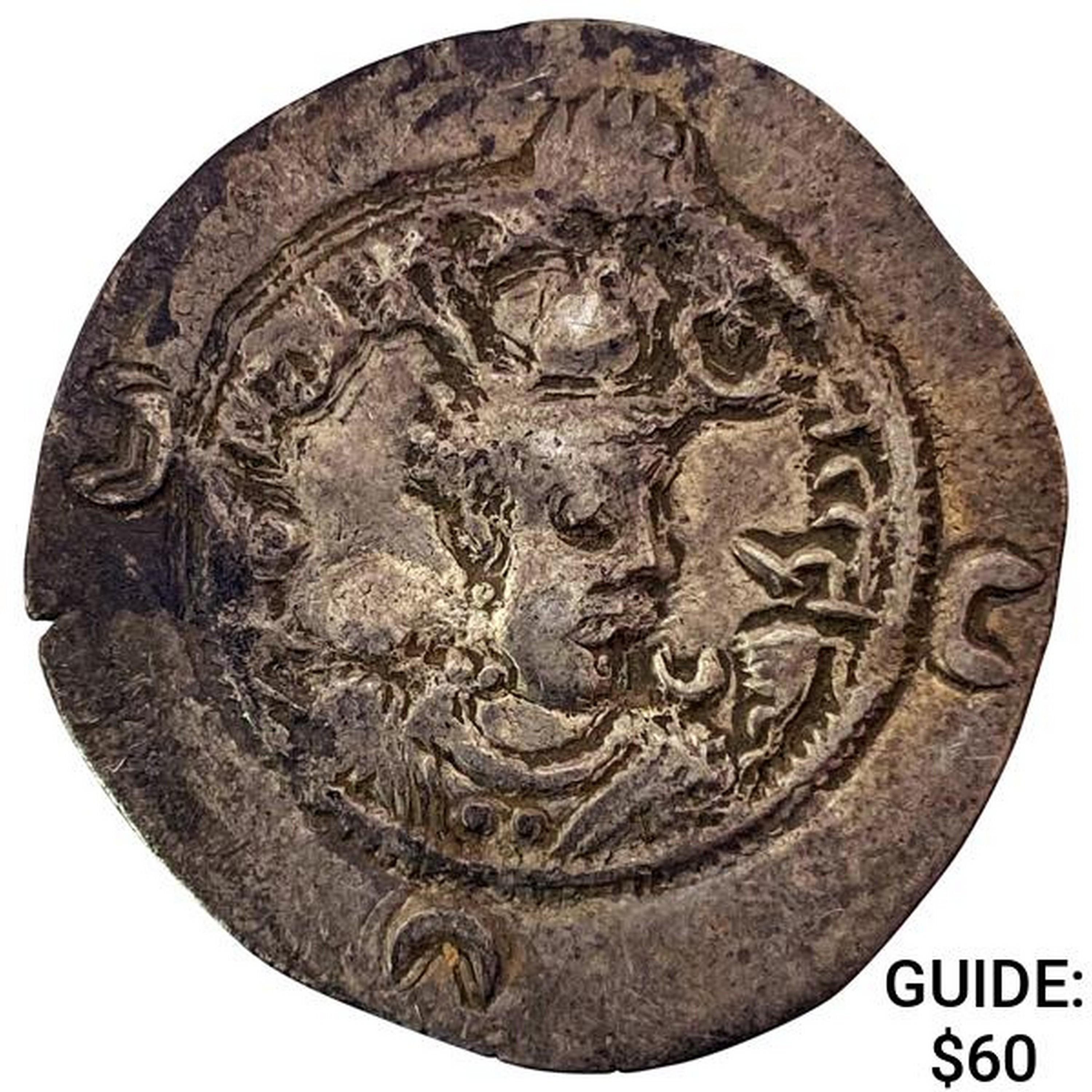 Sasanian Khusro I 531-579 AD Silver Drachm NEARLY UNCIRCULATED