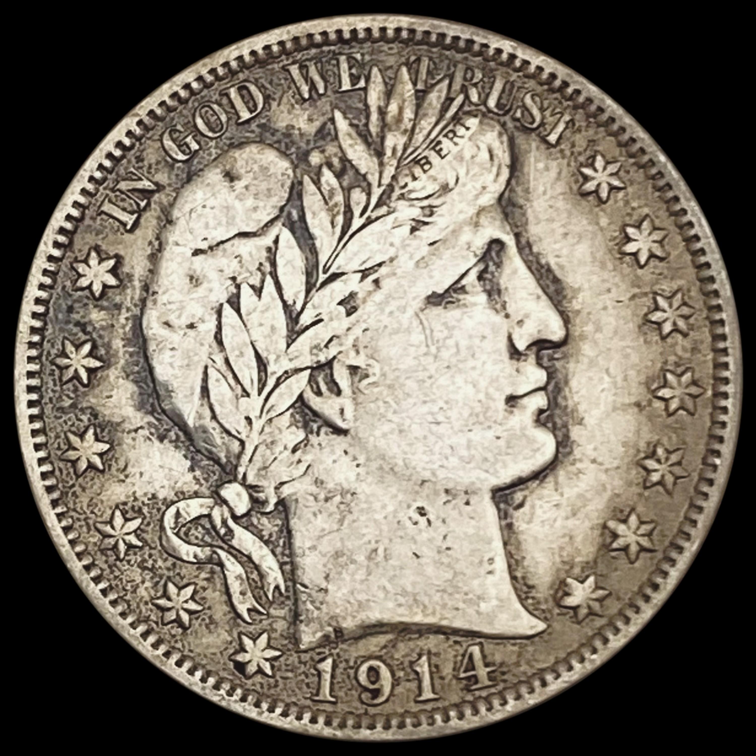 1914 Barber Half Dollar LIGHTLY CIRCULATED LIGHTL