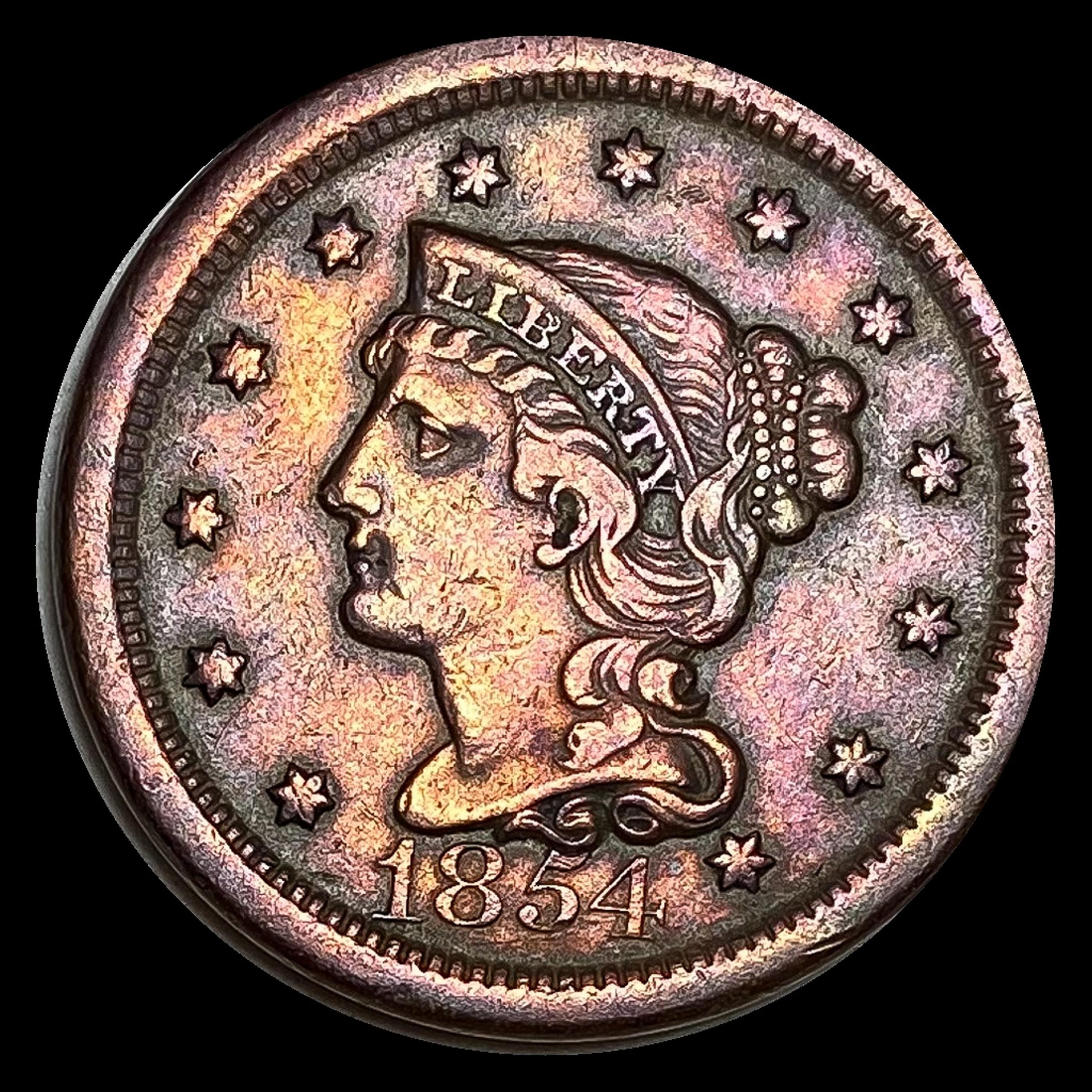 1854 Braided Hair Large Cent UNCIRCULATED