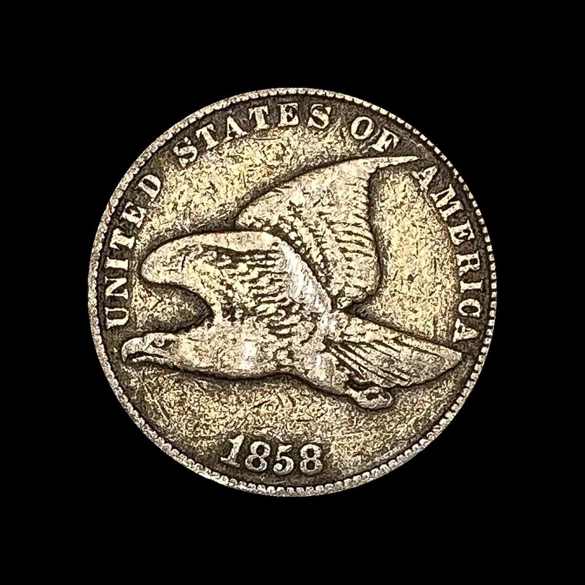 1858 Copper-Nickel Flying Eagle Cent CLOSELY UNCIRCULATED