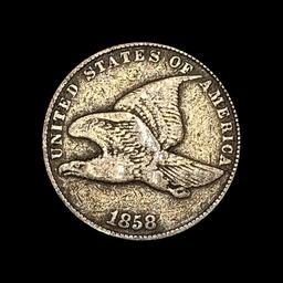 1858 Copper-Nickel Flying Eagle Cent CLOSELY UNCIRCULATED