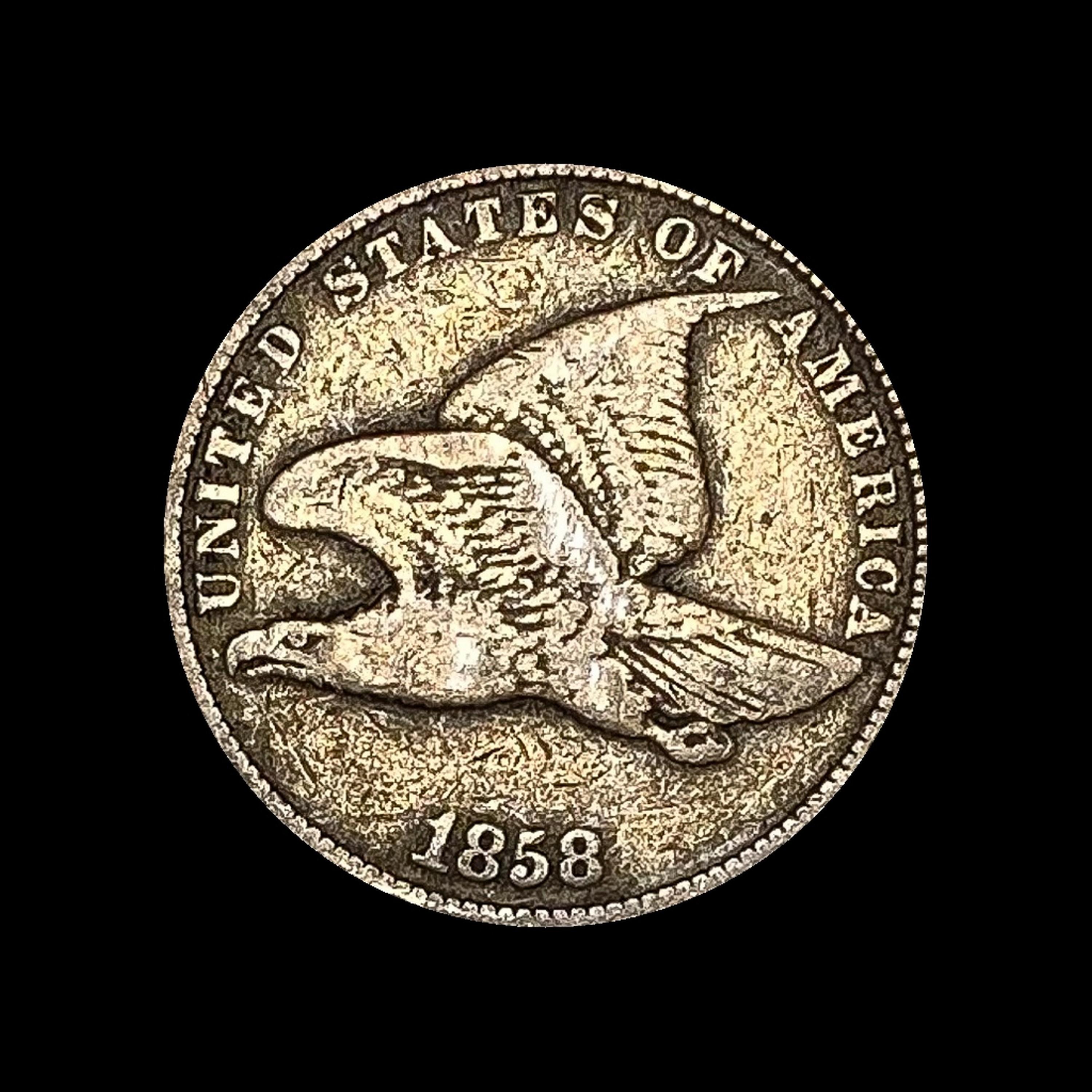 1858 Copper-Nickel Flying Eagle Cent CLOSELY UNCIRCULATED