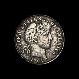 1905-S Silver Barber Dime LIGHTLY CIRCULATED