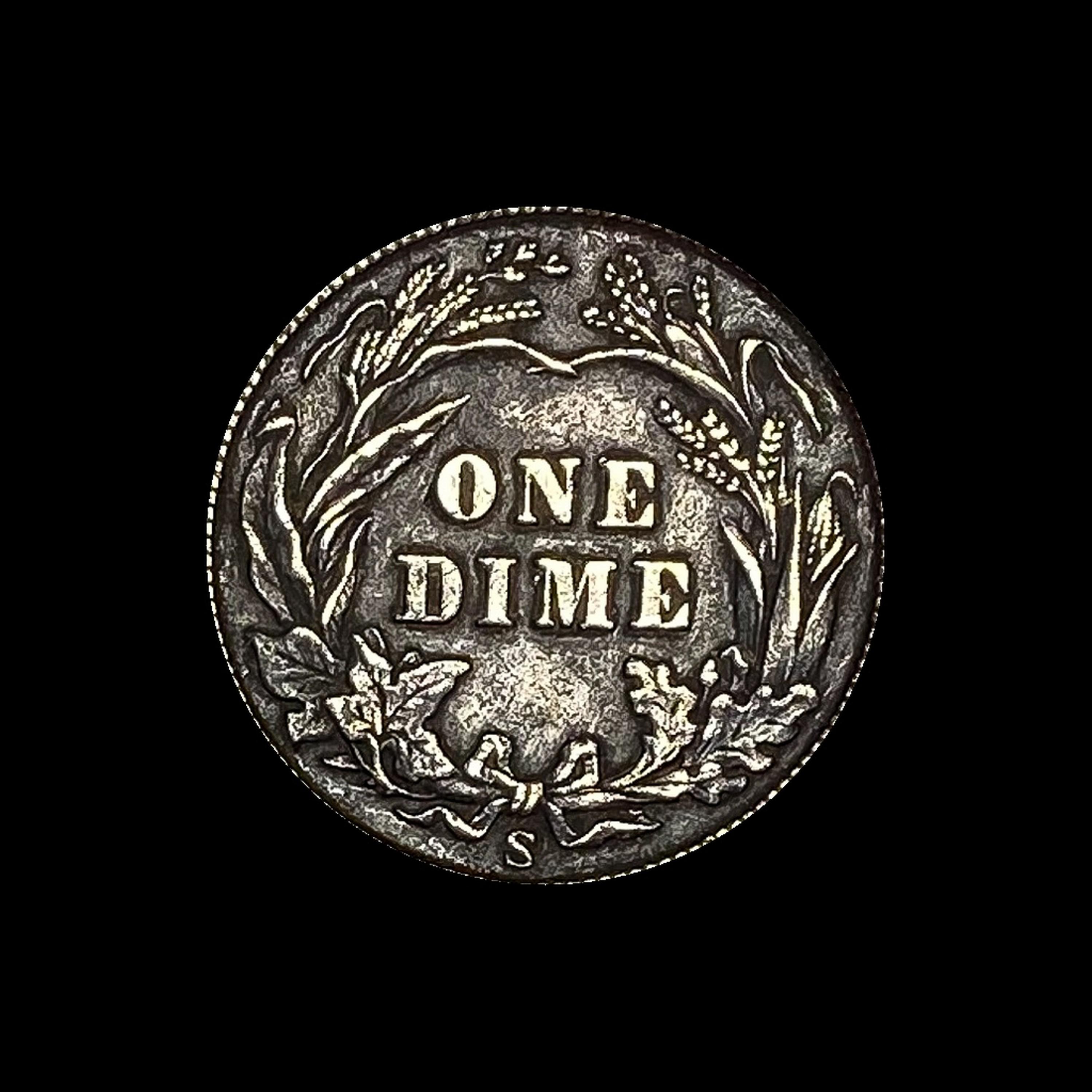1905-S Silver Barber Dime LIGHTLY CIRCULATED