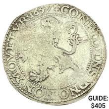 1647 Netherlands Silver Lion Dollar NEARLY UNCIRCULATED