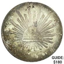 1833Zs OM Mexico Silver 8 Reales CHOICE AU