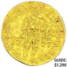1777 Netherlands .1106oz Gold Ducat NEARLY UNCIRCULATED
