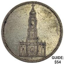 1935-A Germany Silver 5 Reichsmark CLOSELY UNCIRCULATED