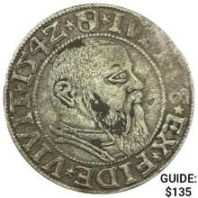 1529-1558 Prussia Silver Groschen Albert I CLOSELY UNCIRCULATED